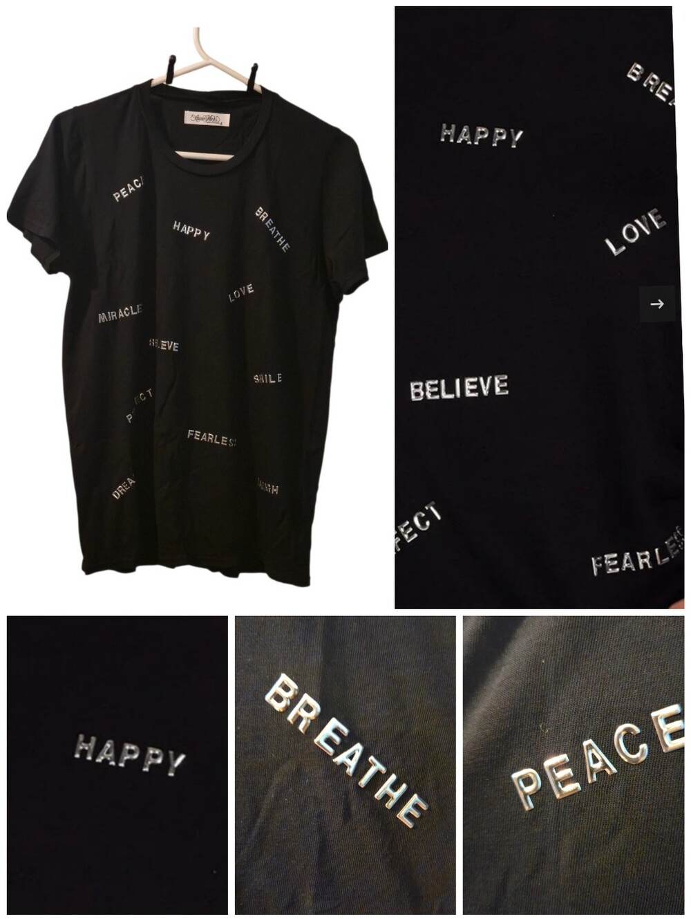 Lauren Moshi Studded Positive Affirmations tee